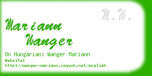 mariann wanger business card